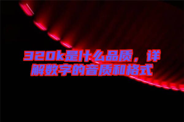 320k是什么品質(zhì)，詳解數(shù)字的音質(zhì)和格式