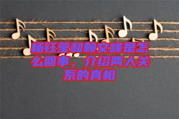 楊鈺瑩和賴文峰是怎么回事，介紹兩人關(guān)系的真相