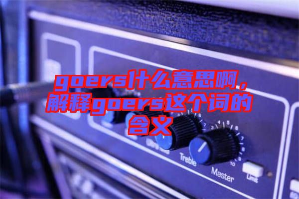 goers什么意思啊，解釋goers這個(gè)詞的含義
