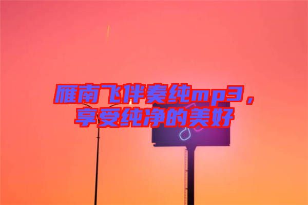 雁南飛伴奏純mp3，享受純凈的美好