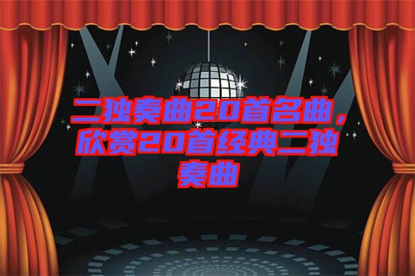 二獨奏曲20首名曲，欣賞20首經(jīng)典二獨奏曲