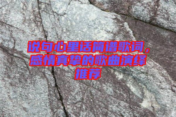 說句心里話簡譜歌詞，感情真摯的歌曲演繹推薦