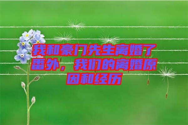 我和豪門先生離婚了番外，我們的離婚原因和經(jīng)歷