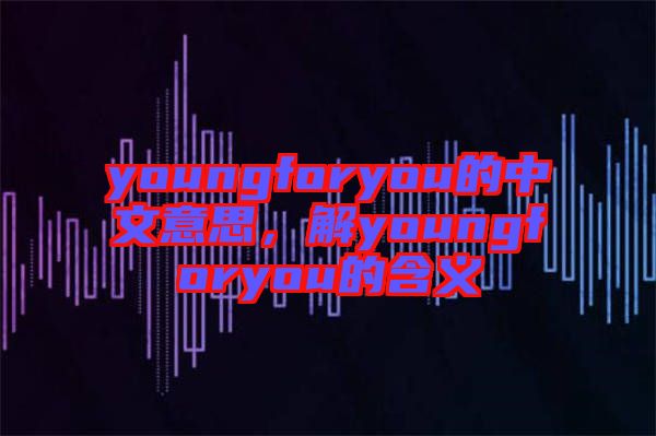 youngforyou的中文意思，解youngforyou的含義