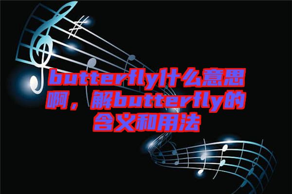 butterfly什么意思啊，解butterfly的含義和用法