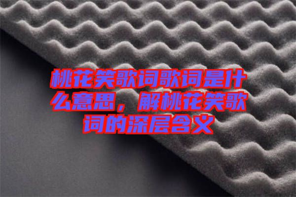 桃花笑歌詞歌詞是什么意思，解桃花笑歌詞的深層含義
