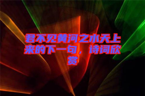 君不見黃河之水天上來的下一句，詩詞欣賞