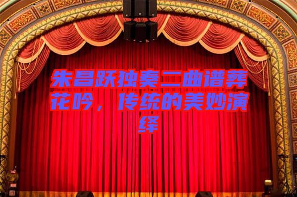 朱昌躍獨(dú)奏二曲譜葬花吟，傳統(tǒng)的美妙演繹