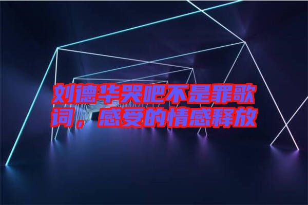 劉德華哭吧不是罪歌詞，感受的情感釋放