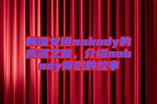 韓國女團nobody的成名之路，介紹nobody背后的故事