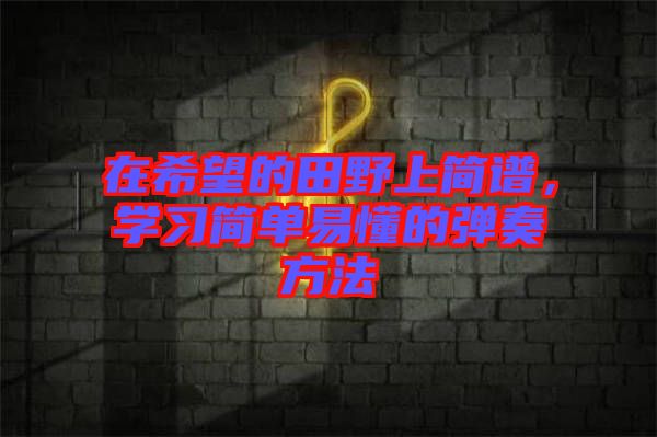 在希望的田野上簡(jiǎn)譜，學(xué)習(xí)簡(jiǎn)單易懂的彈奏方法