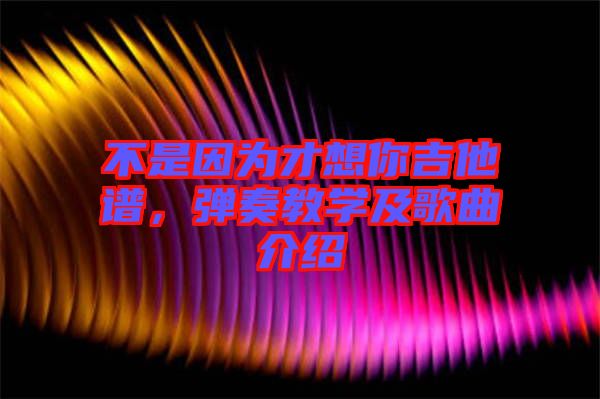 不是因為才想你吉他譜，彈奏教學及歌曲介紹