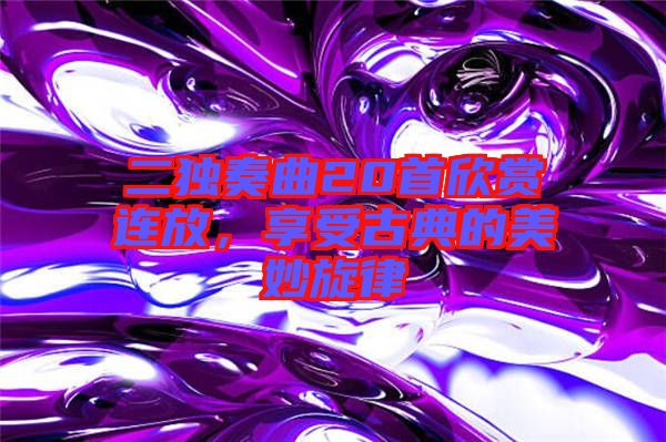 二獨(dú)奏曲20首欣賞連放，享受古典的美妙旋律