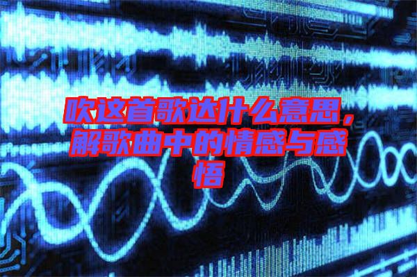 吹這首歌達什么意思，解歌曲中的情感與感悟