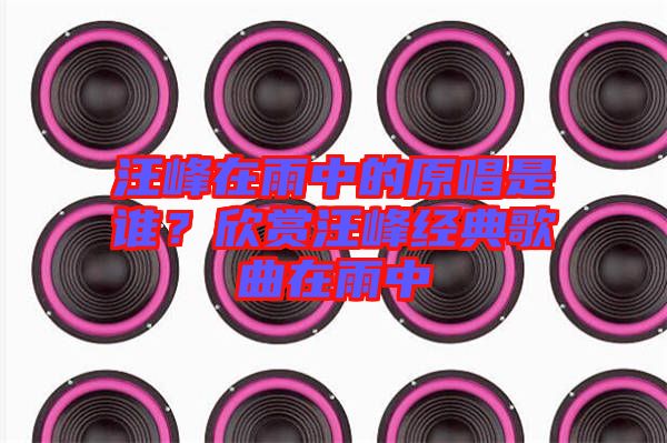汪峰在雨中的原唱是誰(shuí)？欣賞汪峰經(jīng)典歌曲在雨中