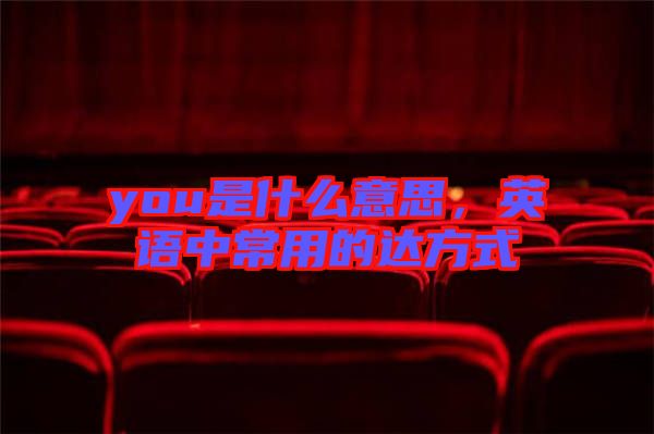 you是什么意思，英語中常用的達(dá)方式
