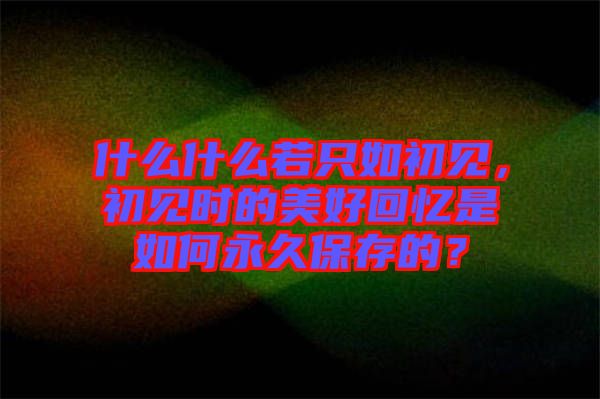 什么什么若只如初見，初見時的美好回憶是如何永久保存的？