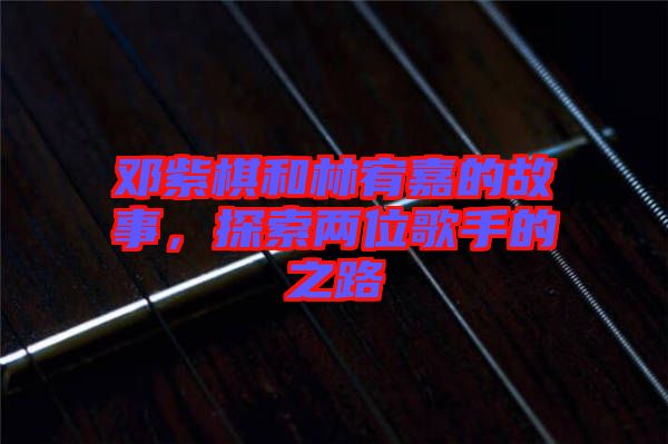 鄧紫棋和林宥嘉的故事，探索兩位歌手的之路