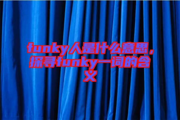 funky人是什么意思，探尋funky一詞的含義