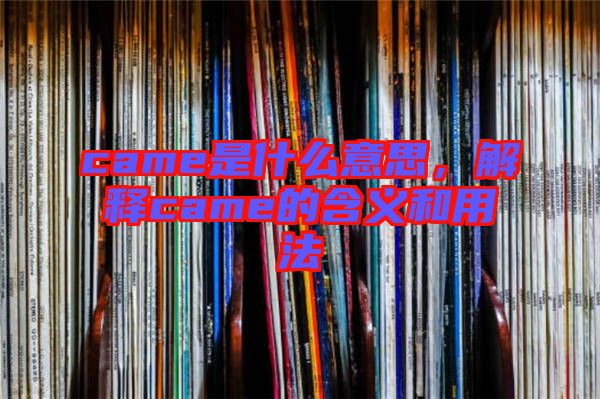 came是什么意思，解釋came的含義和用法