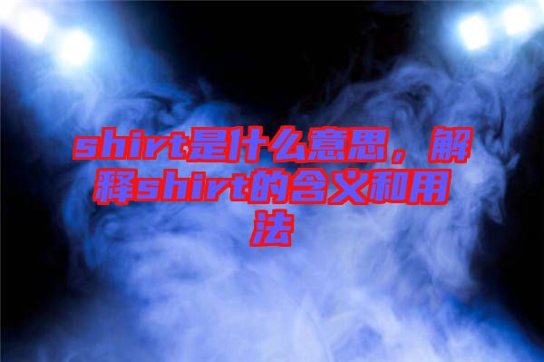 shirt是什么意思，解釋shirt的含義和用法
