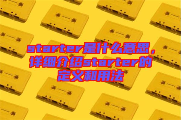 starter是什么意思，詳細(xì)介紹starter的定義和用法