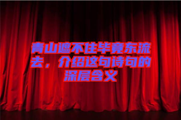 青山遮不住畢竟東流去，介紹這句詩(shī)句的深層含義