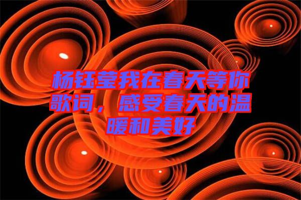 楊鈺瑩我在春天等你歌詞，感受春天的溫暖和美好