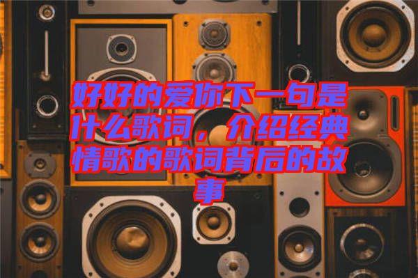 好好的愛你下一句是什么歌詞，介紹經(jīng)典情歌的歌詞背后的故事
