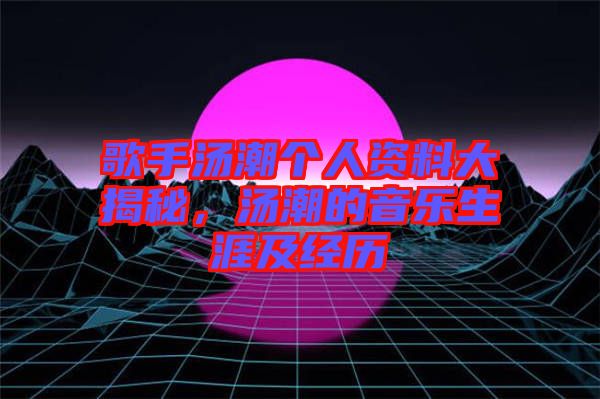 歌手湯潮個人資料大揭秘，湯潮的音樂生涯及經歷