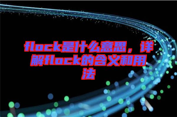 flock是什么意思，詳解flock的含義和用法