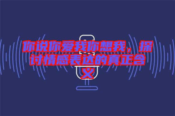 你說(shuō)你愛(ài)我你想我，探討情感表達(dá)的真正含義