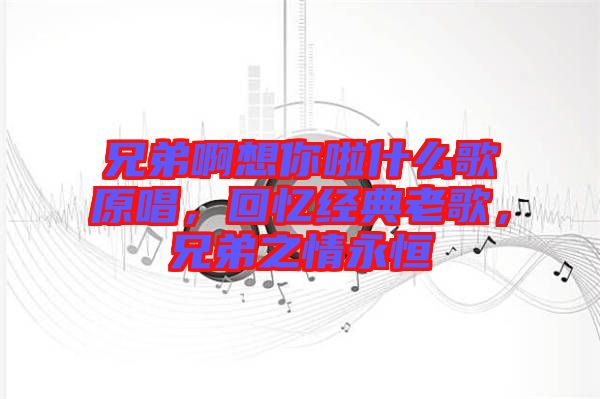 兄弟啊想你啦什么歌原唱，回憶經(jīng)典老歌，兄弟之情永恒