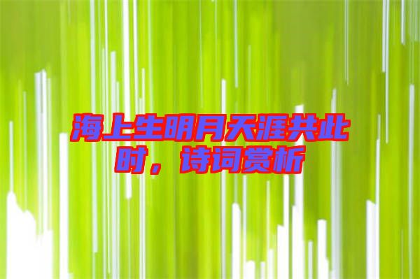 海上生明月天涯共此時(shí)，詩(shī)詞賞析