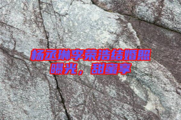 楊丞琳李榮浩結(jié)婚照曝光，甜蜜享