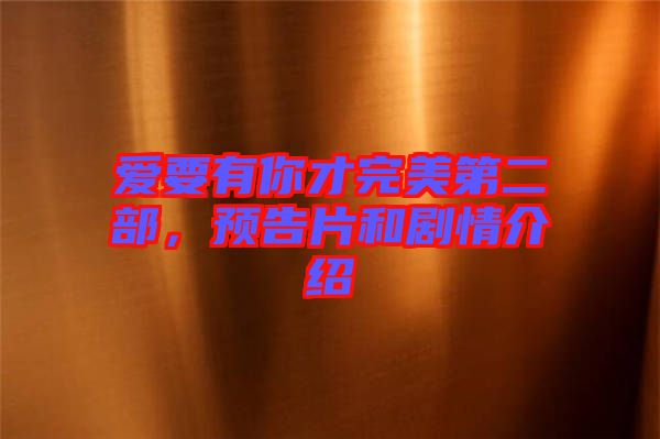 愛(ài)要有你才完美第二部，預(yù)告片和劇情介紹