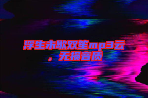 浮生未歇雙笙mp3云，無損音質(zhì)