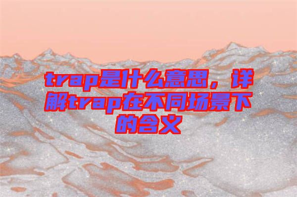 trap是什么意思，詳解trap在不同場景下的含義
