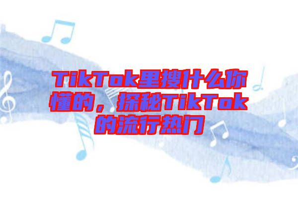 TikTok里搜什么你懂的，探秘TikTok的流行熱門