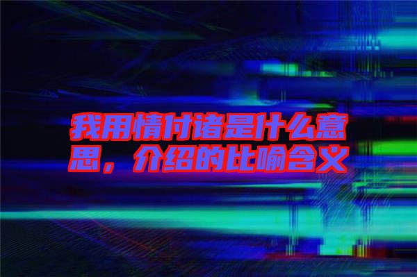 我用情付諸是什么意思，介紹的比喻含義