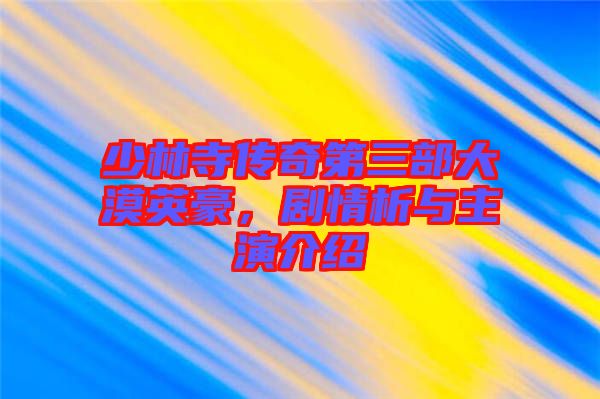 少林寺傳奇第三部大漠英豪，劇情析與主演介紹