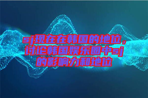 sj現(xiàn)在在韓國的地位，討論韓國娛樂圈中sj的影響力和地位