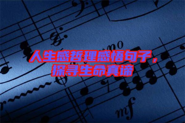 人生感哲理感悟句子，探尋生命真諦