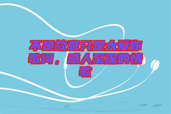 不是故意只是太愛你歌詞，感人至深的情歌