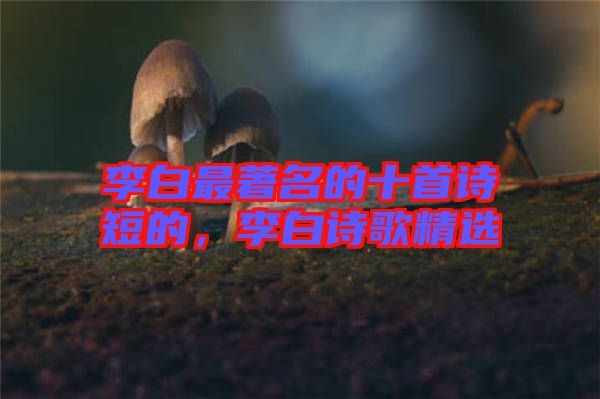 李白最著名的十首詩(shī)短的，李白詩(shī)歌精選