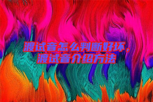 渡試音怎么判斷好壞，渡試音介紹方法