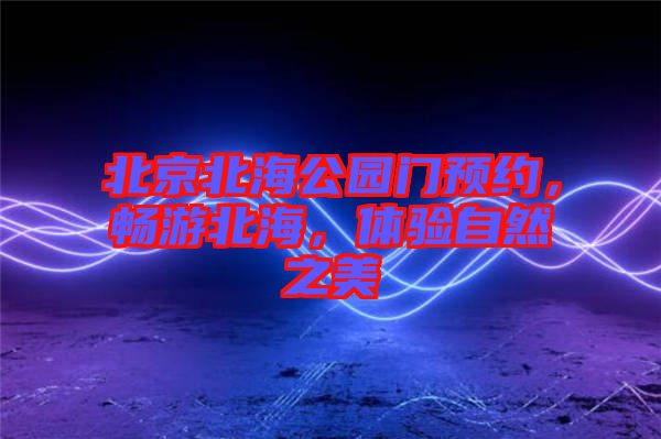 北京北海公園門預(yù)約，暢游北海，體驗自然之美