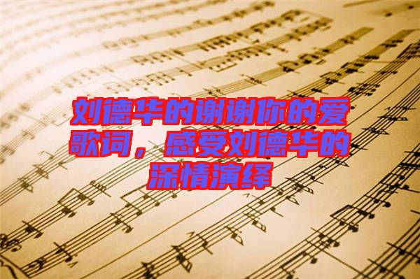 劉德華的謝謝你的愛(ài)歌詞，感受劉德華的深情演繹