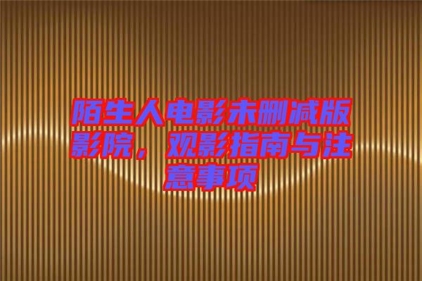 陌生人電影未刪減版影院，觀影指南與注意事項