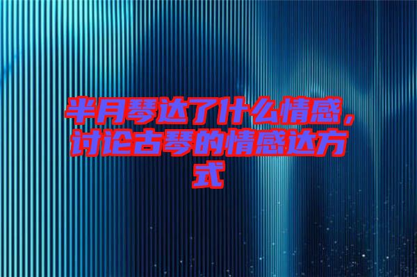 半月琴達了什么情感，討論古琴的情感達方式